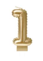 Kaars Folie Ballon Goud 1 10cm, Nieuw, Verzenden