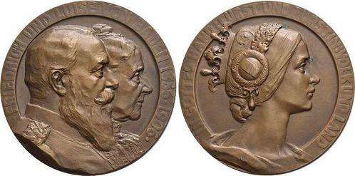Grosse Bronze-medaille 1906 Baden-durlach Friedrich I 185..., Postzegels en Munten, Penningen en Medailles, Verzenden