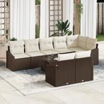 vidaXL 8-Persoons Tuinbankset met Kussens Grijs Poly rattan, Tuin en Terras, Verzenden, Nieuw