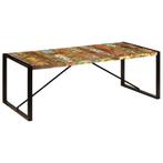 vidaXL Eettafel 220x100x75 cm massief gerecycled hout, Huis en Inrichting, Tafels | Eettafels, Verzenden, Nieuw