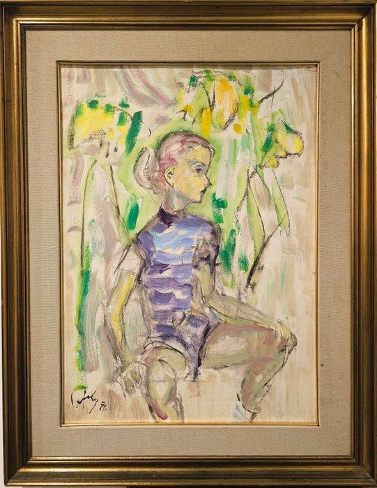 Andre’ Cefaly (1901 – 1986) - Ballerina tra i fiori, Antiek en Kunst, Kunst | Schilderijen | Klassiek