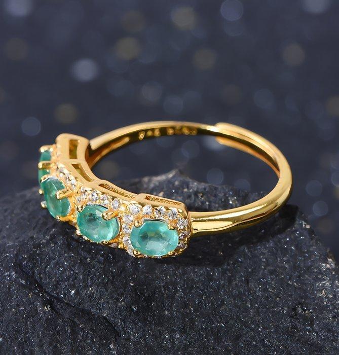 Zonder Minimumprijs - Ring - 18 karaat Geel goud, Zilver -, Handtassen en Accessoires, Ringen