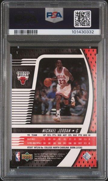 1998 Upper Deck Ionix Michael Jordan #1 - PSA 9 Graded card