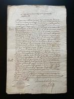 Manuscrito - Año 1643. Manuscrito con sello en seco Escudo