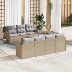 vidaXL Tuinbank Set 8 pcs Beige Poly rattan, Tuin en Terras, Verzenden, Nieuw
