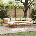 vidaXL 4-delige tuinbankset met kussens - Massief teak, Tuin en Terras, Verzenden, Nieuw