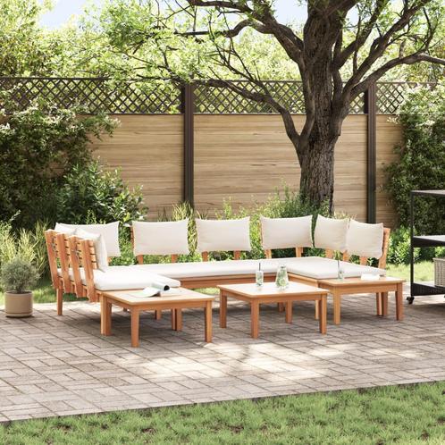 vidaXL 4-delige tuinset met kussens - massief teakhout, Tuin en Terras, Tuinsets en Loungesets, Tuinset, Nieuw, Verzenden