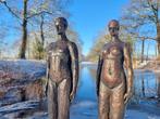 Beeldje - Modernist bronze couple in bronze - Brons, Marmer