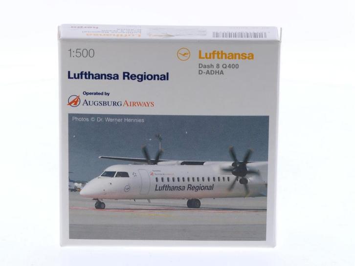 Schaal 1:500 Herpa 510172 Lufthansa Regional Dash 8 Q400..., Hobby en Vrije tijd, Modelbouw | Vliegtuigen en Helikopters, Zo goed als nieuw