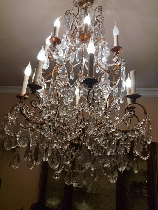 Kroonluchter - Glas, Kristal, Messing, Metaal -, Antiek en Kunst, Curiosa en Brocante