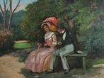 Ilma Bernáth (1891-1961) - Young couple in the park, Antiek en Kunst, Kunst | Schilderijen | Klassiek