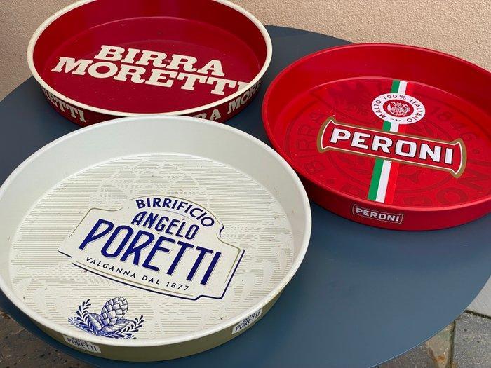 birra Moretti , birra Poretti , birra Peroni - Dienblad (3), Antiek en Kunst, Antiek | Keukengerei