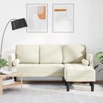 vidaXL Hoekbank Crème 173x131x67 cm Velours, Huis en Inrichting, Verzenden, Nieuw