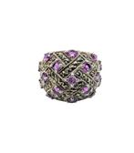 Zonder Minimumprijs - Ring Zilver Amethist - Art Déco - 8,50, Nieuw