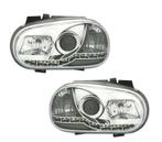 PHARES POUR VOLKSWAGEN VW GOLF MK4 97-03 DAYLIGHT FOND CHROM, Verzenden