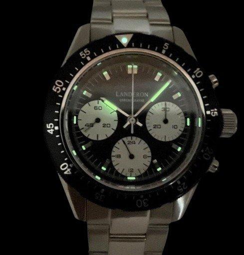 Landeron Pilote Panda Tricompax - Homme - 2020 et après, Handtassen en Accessoires, Horloges | Heren