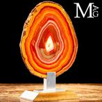 Premiumkwaliteit agaat - carneolplak - houten en, Verzamelen