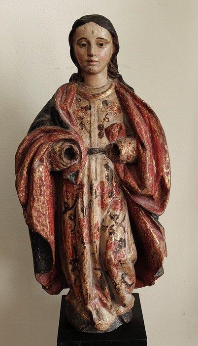 sculptuur, Vierge - 43 cm - Hout, vergulding, Antiek en Kunst, Kunst | Niet-Westerse kunst