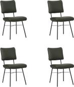 Set van 4 Donkergroene leren industriële design, Huis en Inrichting, Overige kleuren, Nieuw, Ophalen of Verzenden, Vier