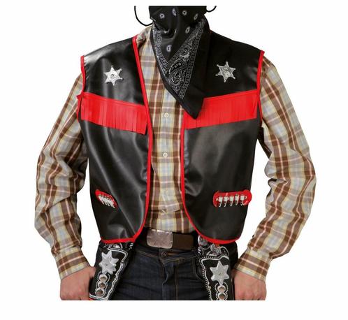 Zwart Cowboy Vest, Kleding | Heren, Carnavalskleding en Feestkleding, Nieuw, Verzenden