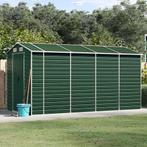 vidaXL Tuinschuur 191x385x198 cm gegalvaniseerd staal groen, Verzenden, Nieuw