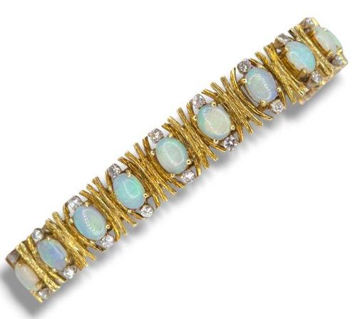 Armband - 14 karaat Geel goud Diamant (Natuurlijk), Handtassen en Accessoires, Armbanden