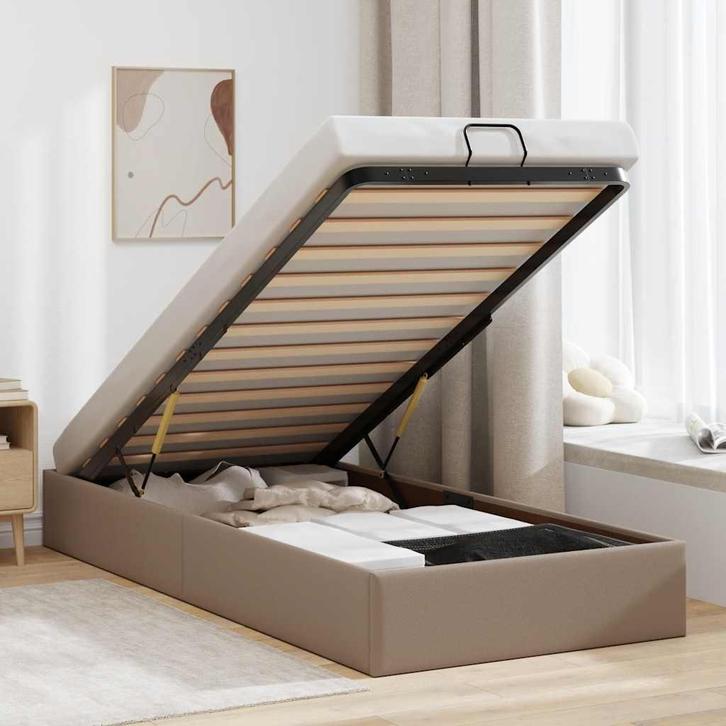 vidaXL Bedframe zonder matras 90x190 cm kunstleer, Maison & Meubles, Chambre à coucher | Lits, Envoi