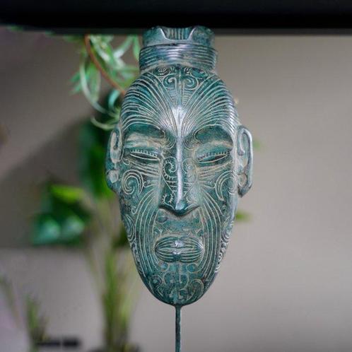 sculptuur, NO RESERVE PRICE - Maori Mask Sculpture on Stand, Antiek en Kunst, Kunst | Designobjecten