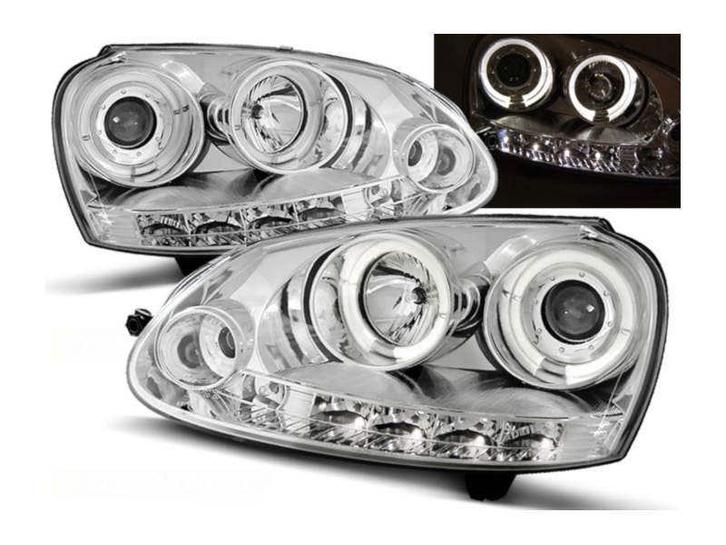 Angel Eyes koplampen Chrome geschikt voor VW Golf 5, Auto-onderdelen, Verlichting, Nieuw, Volkswagen, Verzenden