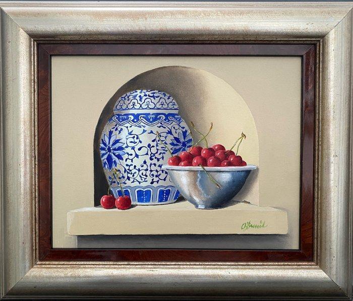Ben Oude Breuil (1949) - Chinese gemberpot en een zilveren, Antiek en Kunst, Kunst | Schilderijen | Klassiek