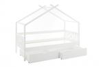 Huisbed kinderbed 90x200 cm grenenhout wit met 2 opberglades, Kinderen en Baby's, Kinderkamer | Bedden, Ophalen of Verzenden, Nieuw