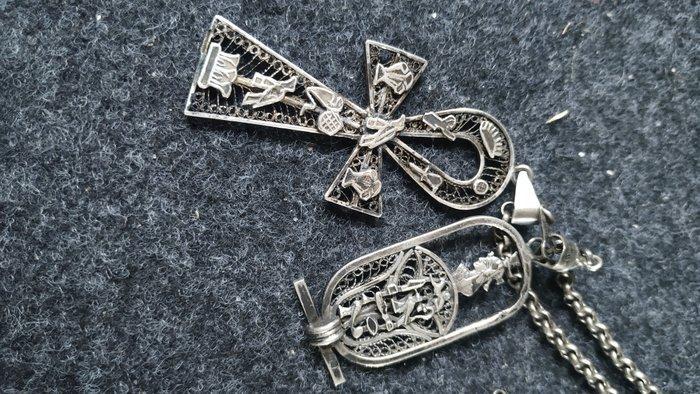 Zonder Minimumprijs - Halsketting Zilver - Egyptische, Antiek en Kunst, Kunst | Niet-Westerse kunst