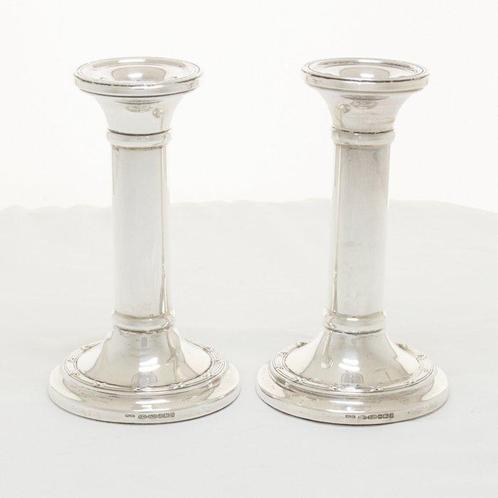 W I Broadway & Co - Kaarsenhouder (2) - .925 zilver - 15 cm, Antiek en Kunst, Antiek | Zilver en Goud
