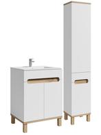 Badplaats Badkamermeubelset Set Otero 60cm - Wit met Eiken, Verzenden, Nieuw