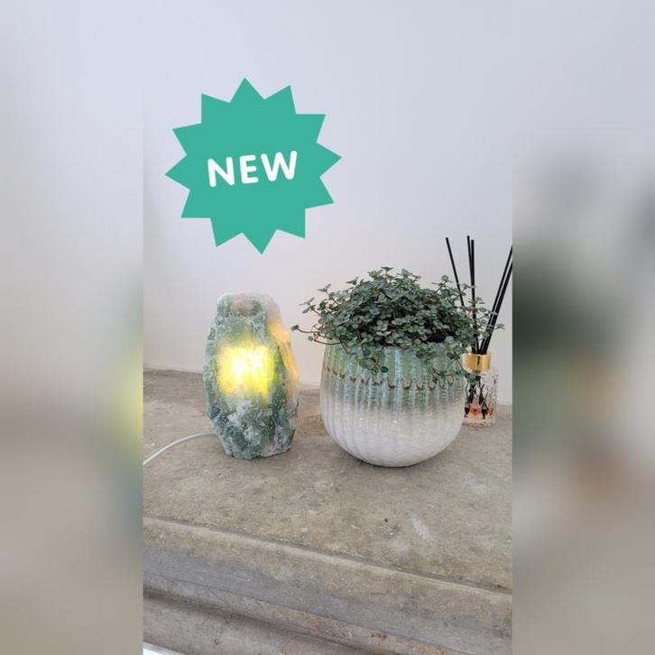 Groene kwarts lamp, Huis en Inrichting, Lampen | Overige, Ophalen of Verzenden