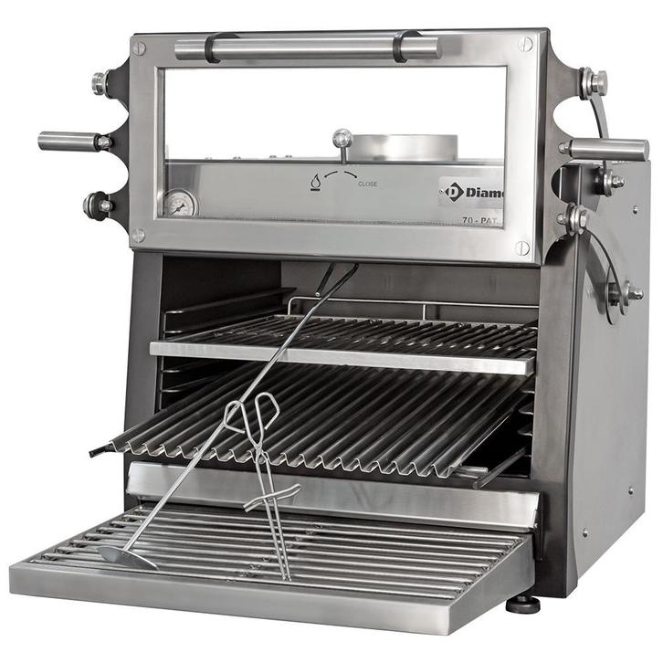 Houtskooloven-BBQ | RVS | Met Hefdeur | 60kg/u | GN 1/1 |, Zakelijke goederen, Horeca | Keukenapparatuur, Nieuw in verpakking