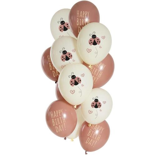 Happy Birthday Ballonnen Lieveheersbeestje 33cm 12st, Hobby en Vrije tijd, Feestartikelen, Nieuw, Verzenden