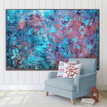 Laura Capellini Art - BLUE WAVES(XXL) Acrylic on canvas -