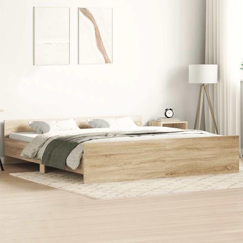 vidaXL Bedframe met hoofd- en voeteneinde sonoma eikenkleur, Huis en Inrichting, Slaapkamer | Bedden, Nieuw, Verzenden