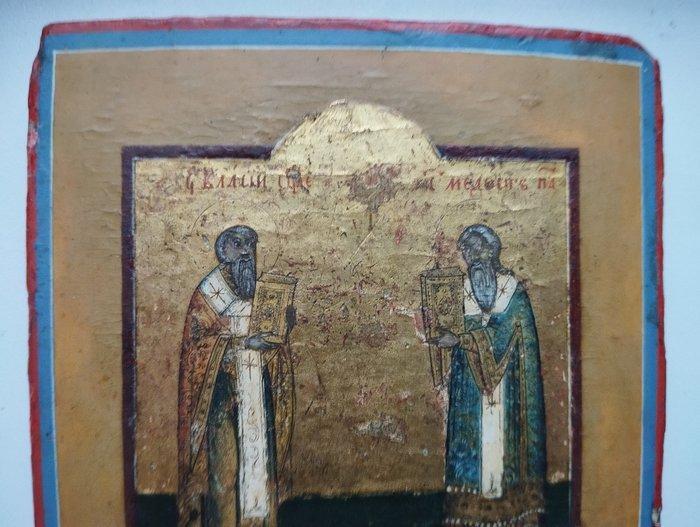 Icoon - Twee heiligen - Hout, Antiek en Kunst, Kunst | Niet-Westerse kunst