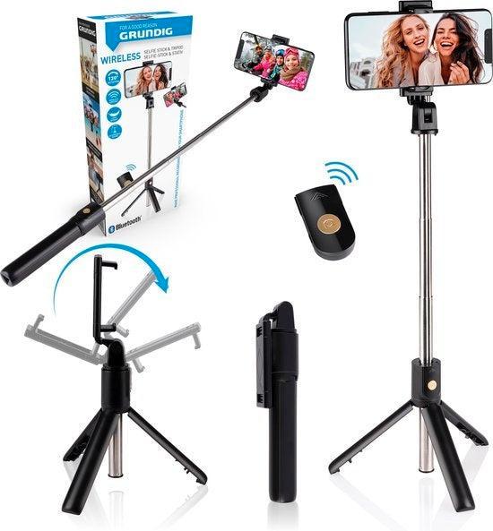 2dekans | Grundig Selfie Stick en Statief voor Smartphone -, Audio, Tv en Foto, Afstandsbedieningen, Ophalen of Verzenden