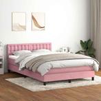 vidaXL Boxspring met matras fluweel roze 160x210 cm, Verzenden, Nieuw