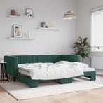 vidaXL Lit de jour avec lit gigogne vert foncé 90x200 cm, Maison & Meubles, Verzenden, Neuf