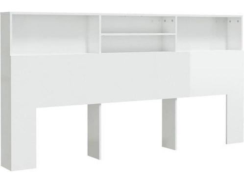 vidaXL - Hoofdbordkast - 200x19x103,5 - cm - hoogglans - wit, Huis en Inrichting, Slaapkamer | Bedden, Zo goed als nieuw, Verzenden