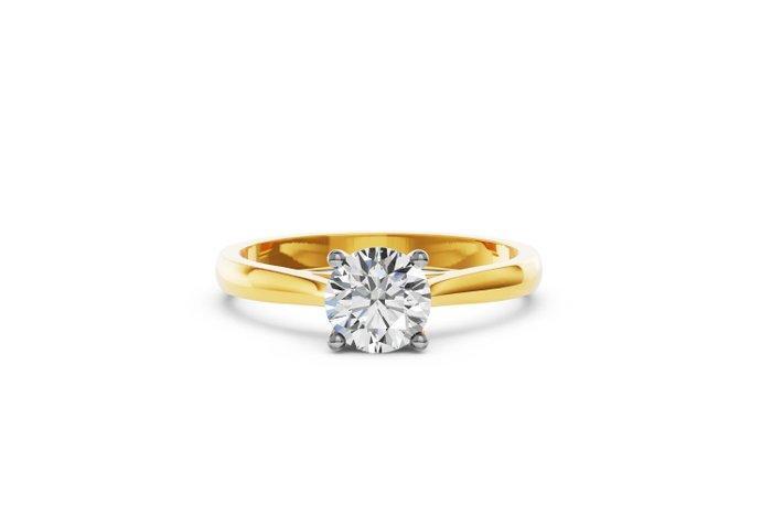 Zonder Minimumprijs - Ring - 14 karaat Geel goud - 1.07ct., Handtassen en Accessoires, Ringen