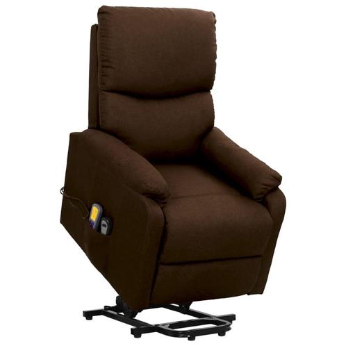 vidaXL Sta-op-massagestoel stof donkerbruin, Huis en Inrichting, Stoelen, Nieuw, Verzenden
