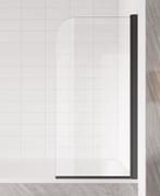 Badwand Torino 80 x 140 cm Zwart Badscherm Draaibaar 5 mm, Nieuw, Verzenden