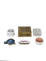 Sieradendoos (6) - Porselein, Kristal, Messing, Hout -