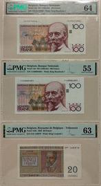 België. - 1 x 20 and 2 x 100 Francs 1956-1994 - 2, Timbres & Monnaies