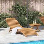 vidaXL Ligstoel Bruin 184 x 55 x 59 cm Massief Teakhout, Verzenden, Nieuw